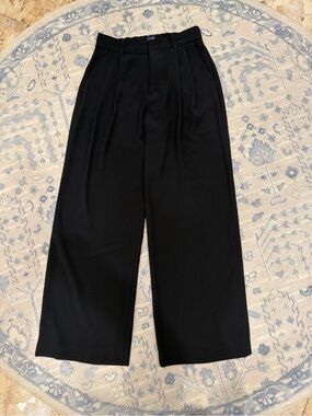 GAP Black High-Rise Wide-Leg Trousers